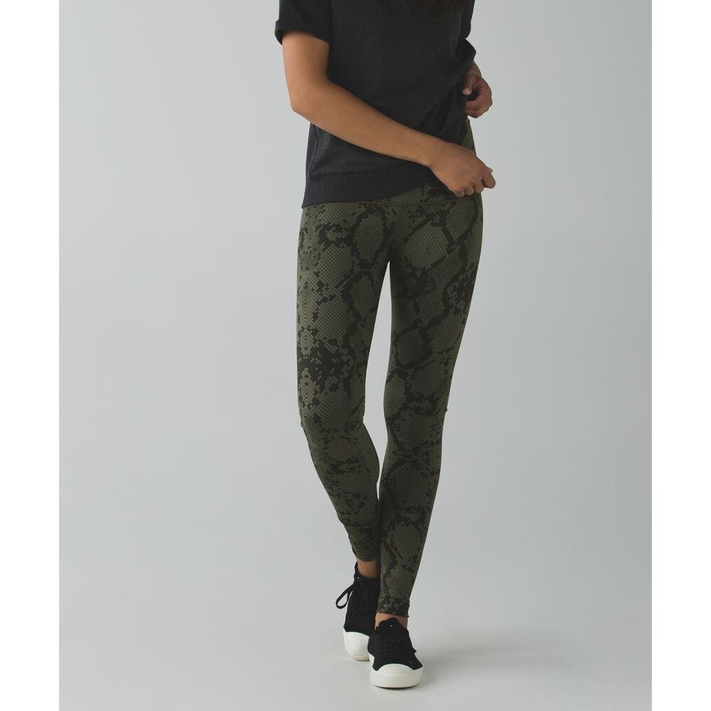 Lululemon Wunder Under Pant *Full-On Luon Leggings Green Gator 4